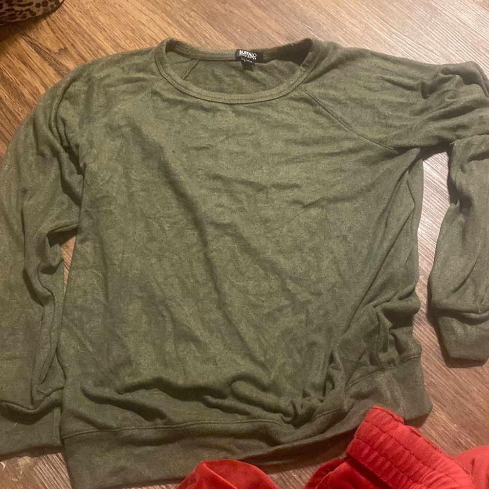 green sweater very soft material!!
